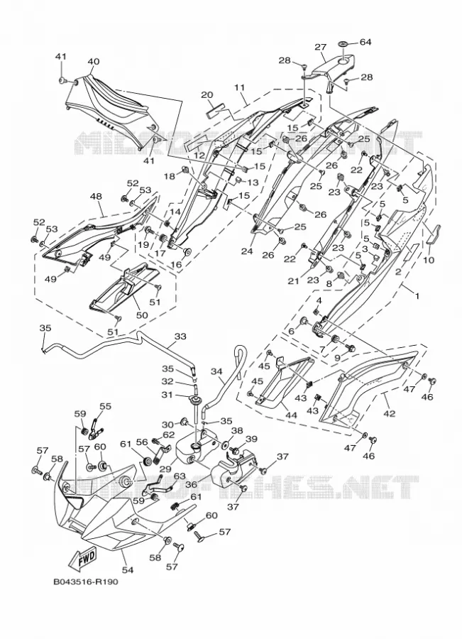 SIDE COVER Yamaha MOTO 300 2016 MT  MTN320-A