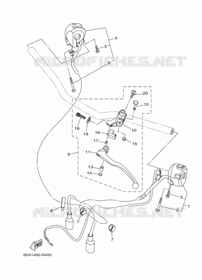 SWITCH / LEVER Yamaha MOTO 300 2016 MT  MTN320-A