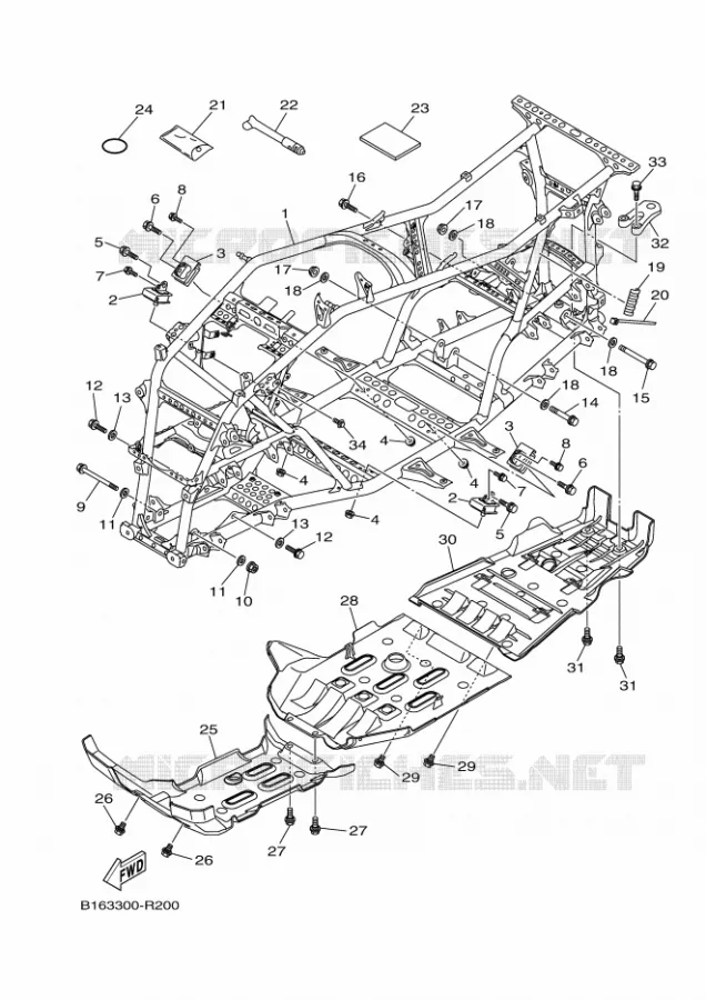 FRAME Yamaha QUAD 700 2017 KODIAK  YFM700FWB