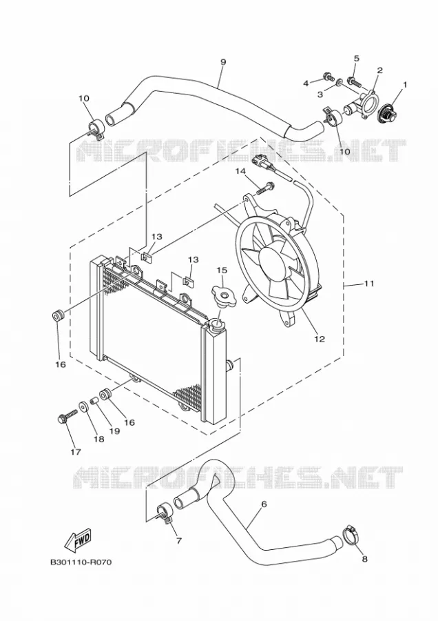 RADIATOR / HOSES Yamaha QUAD 700 2017 KODIAK  YFM700FWB
