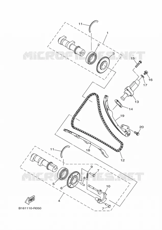 CAMSHAFT / TIMING CHAIN Yamaha QUAD 700 2017 GRIZZLY  YFM700FWAD