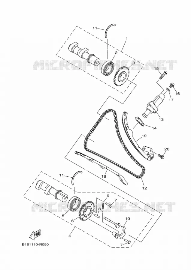 CAMSHAFT / TIMING CHAIN Yamaha QUAD 700 2017 GRIZZLY  YFM700FWAD