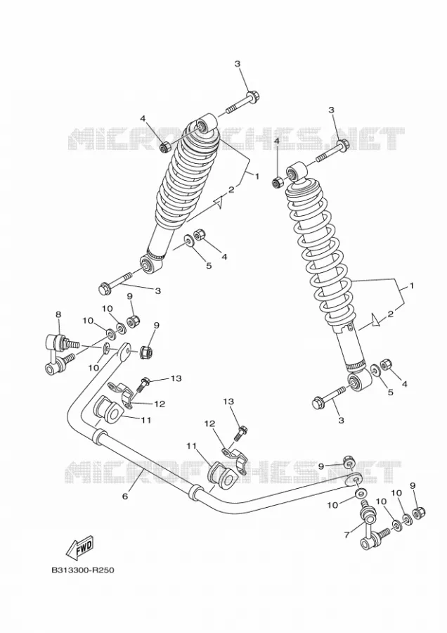 REAR SHOCK ABSORBER Yamaha QUAD 700 2017 GRIZZLY  YFM700FWAD