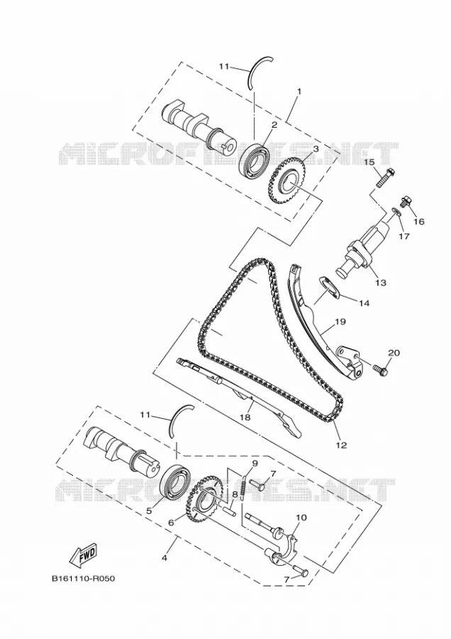 CAMSHAFT / TIMING CHAIN Yamaha QUAD 700 2017 GRIZZLY  YFM700FWAD