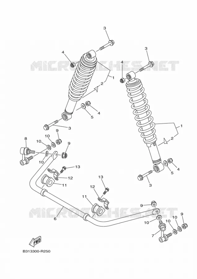 REAR SHOCK ABSORBER Yamaha QUAD 700 2017 GRIZZLY  YFM700FWAD