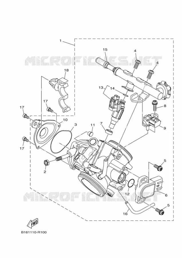 THROTTLE BODY Yamaha QUAD 700 2017 GRIZZLY  YFM700FWAD