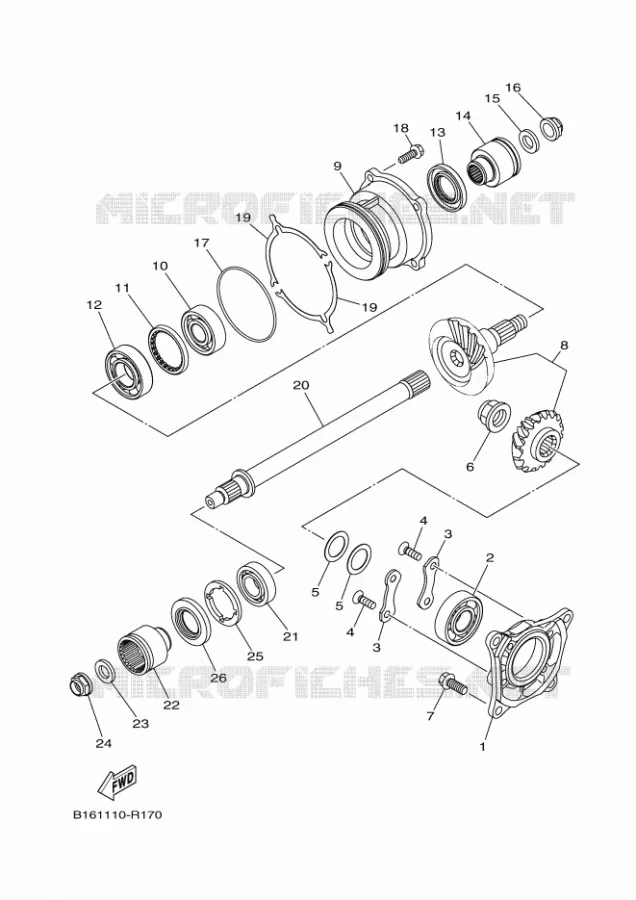 CROSS SHAFT Yamaha QUAD 700 2016 GRIZZLY  YFM700FWADYFM70GPSGGRIZZLY EPS SE