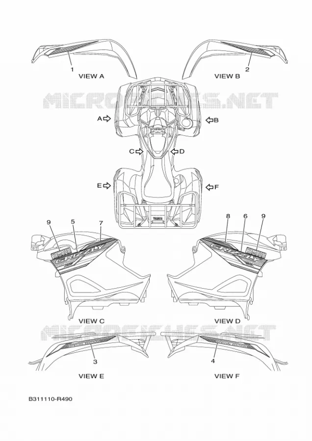 STICKER Yamaha QUAD 700 2016 GRIZZLY  YFM700FWADYFM70GPSGGRIZZLY EPS SE