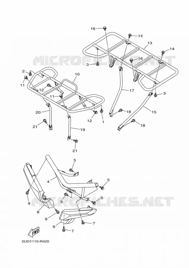 BUMPER Yamaha QUAD 700 2016 GRIZZLY  YFM700FWADYFM70GPSGGRIZZLY EPS SE