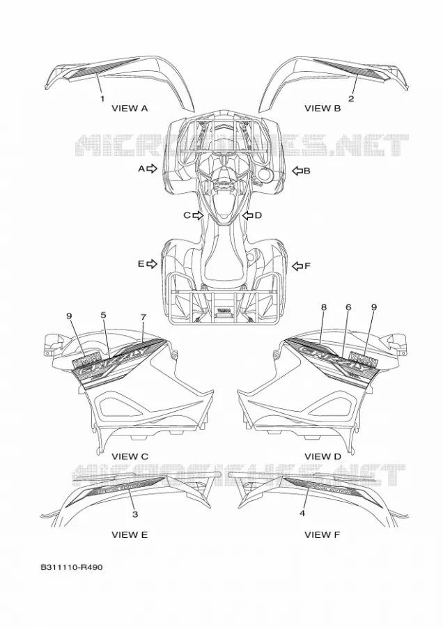 STICKER Yamaha QUAD 700 2016 GRIZZLY  YFM700FWADYFM70GPSGGRIZZLY EPS SE