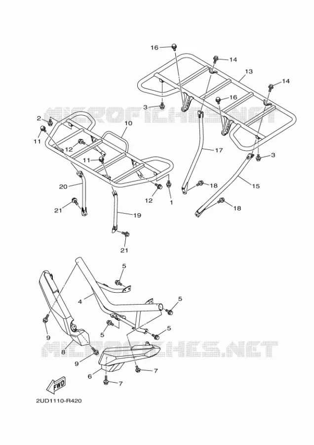 BUMPER Yamaha QUAD 700 2016 GRIZZLY  YFM700FWADYFM70GPLGGRIZZLY EPS LE