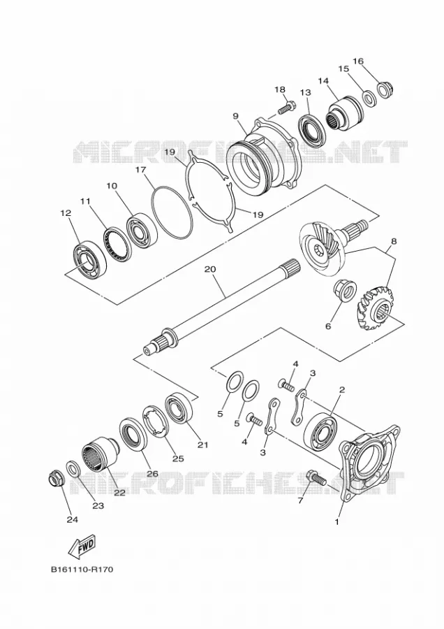 CROSS SHAFT Yamaha QUAD 700 2016 GRIZZLY  YFM700FWADYFM70GPLGGRIZZLY EPS LE