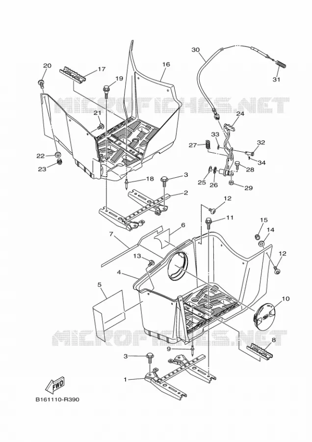 STAND / FOOTREST Yamaha QUAD 700 2017 KODIAK  YFM700FWBD