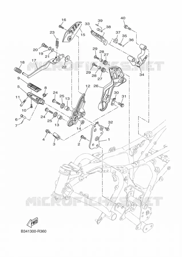 STAND / FOOTREST 2 Yamaha MOTO 700 2016 XSR  MTM690-U
