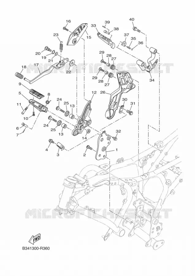 STAND / FOOTREST 2 Yamaha MOTO 700 2016 XSR  XSR700