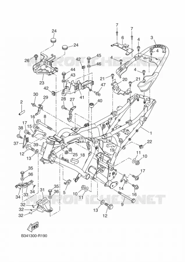 FRAME Yamaha MOTO 690 2017 XSR  MTM690