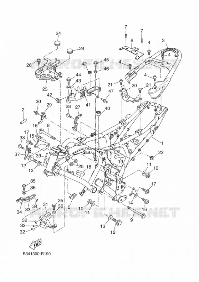 FRAME Yamaha MOTO 690 2017 XSR  MTM690