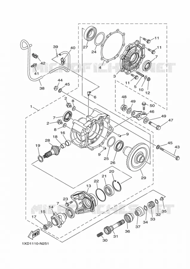 FINAL DRIVE SHAFT / GEAR COUPLING Yamaha SIDE BY SIDE 700 2016 VIKING  YXM700E