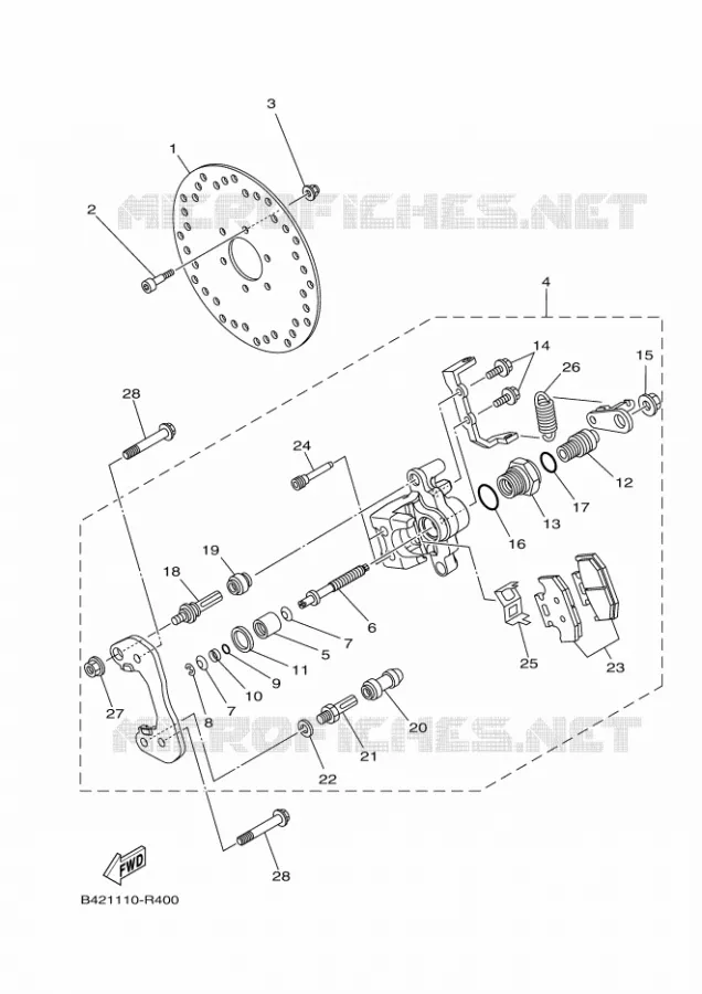 REAR BRAKE CALIPER 2 Yamaha SIDE BY SIDE 700 2017 VIKING  YXM700E
