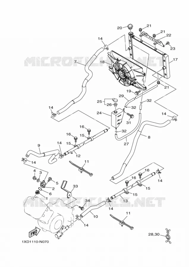 RADIATOR / HOSES Yamaha SIDE BY SIDE 700 2017 VIKING  YXM700E