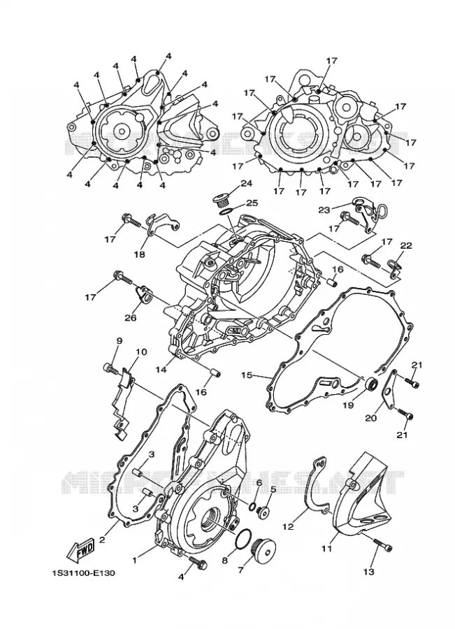 COVER - ENGINE 1 Yamaha QUAD 700 2017 RAPTOR  YFM700R