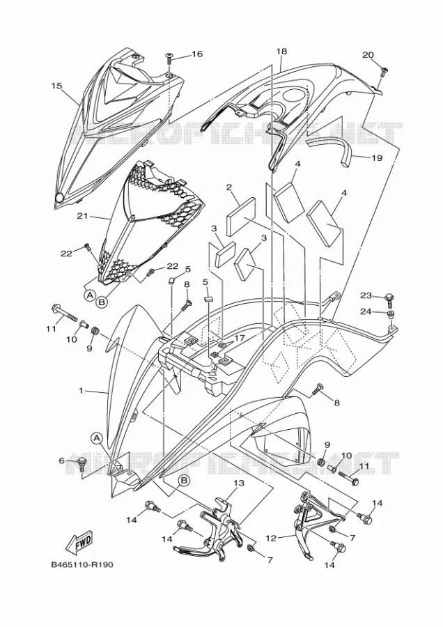 FRONT FENDER Yamaha QUAD 700 2017 RAPTOR  YFM700R