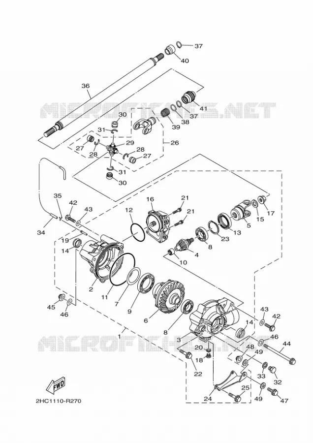 FRONT DIFFERENTIAL Yamaha SIDE BY SIDE 1000 2017 YXZ  YXZ1000ET