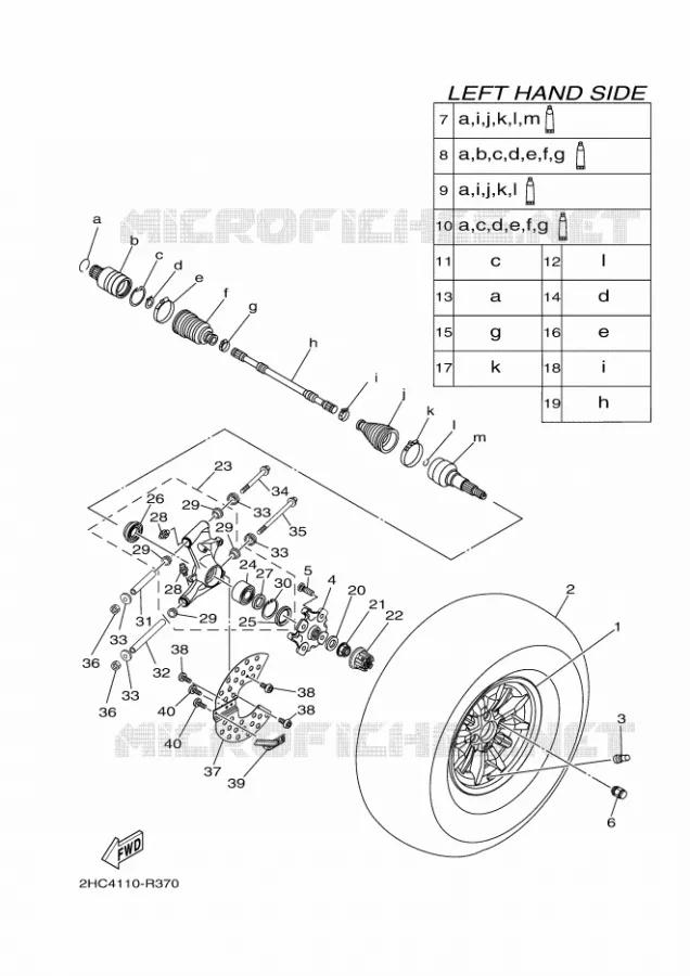 REAR WHEEL Yamaha SIDE BY SIDE 1000 2017 YXZ  YXZ1000ET