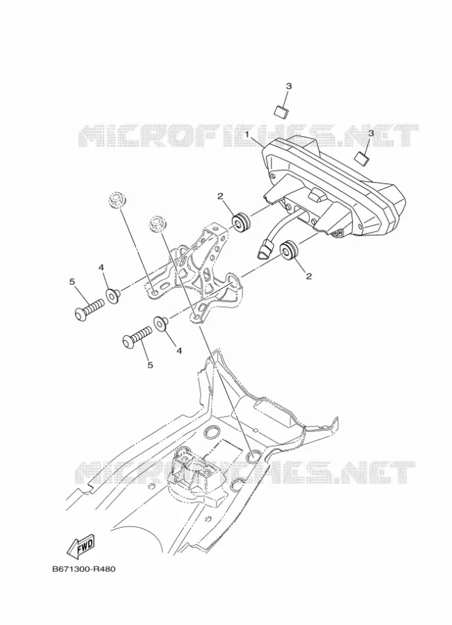 TAIL LIGHT Yamaha MOTO 1000 2016 MT  MTN1000