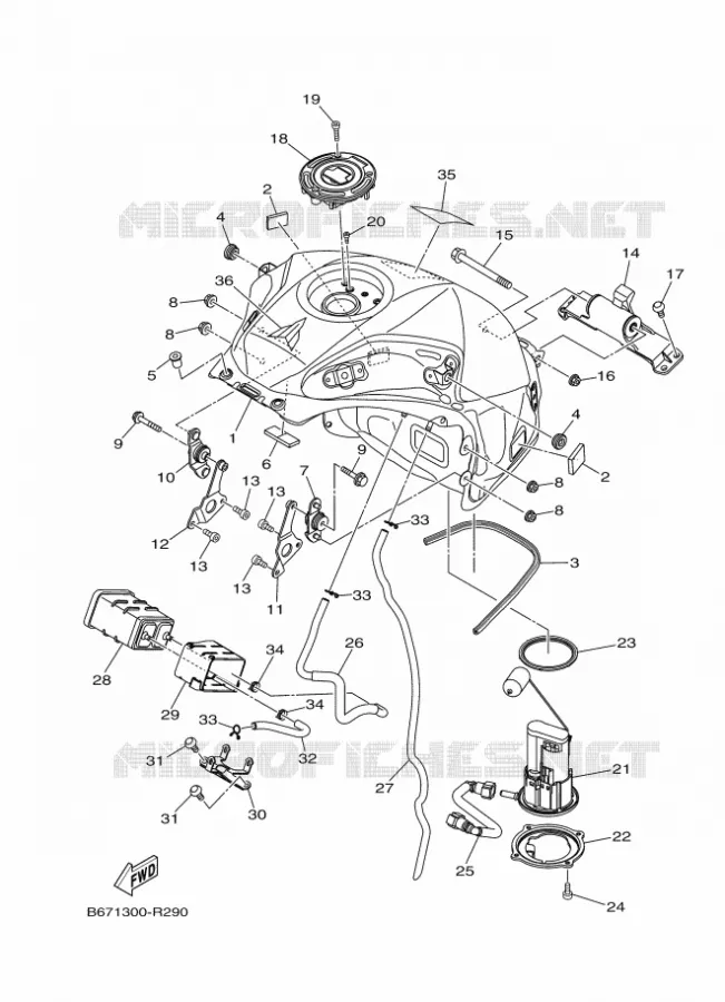 FUEL TANK Yamaha MOTO 1000 2016 MT  MTN1000