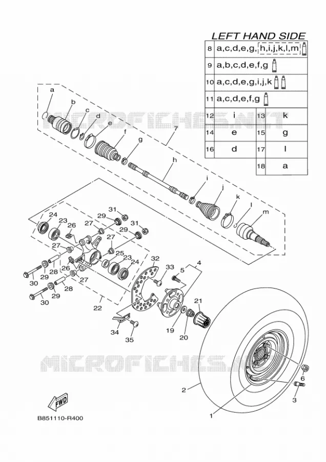REAR WHEEL Yamaha SIDE BY SIDE 700 2016 VIKING  YXC700E