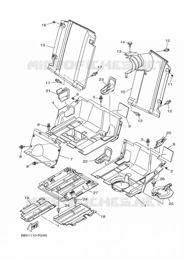SIDE COVER 3 Yamaha SIDE BY SIDE 700 2016 VIKING  YXC700E