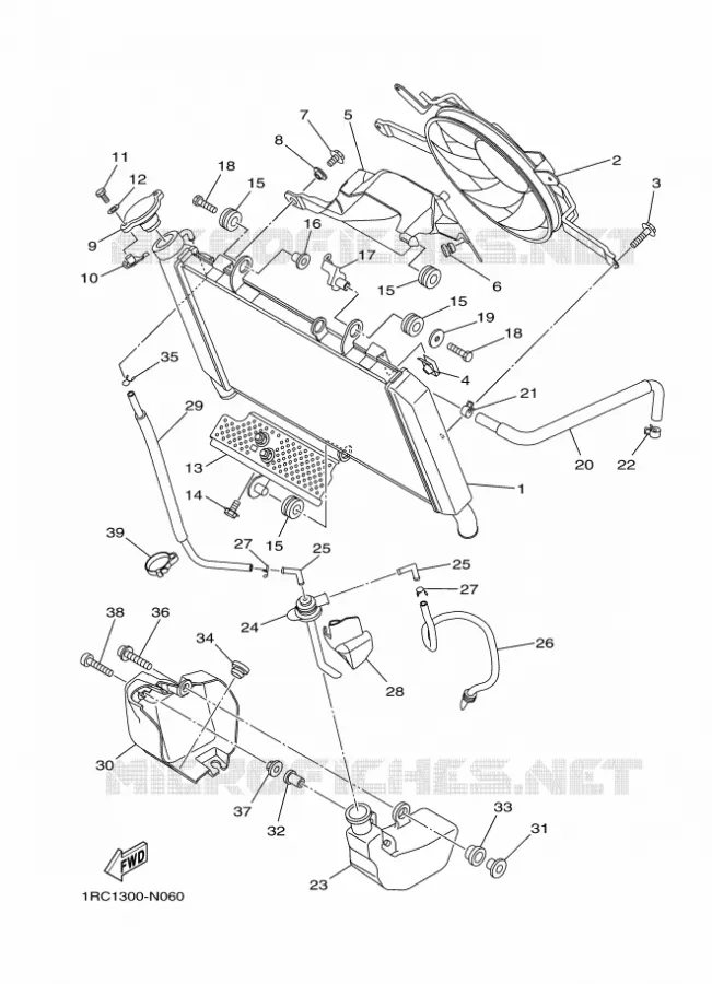RADIATOR / HOSES Yamaha MOTO 900 2016 MT  MT09