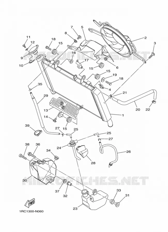 RADIATOR / HOSES Yamaha MOTO 900 2016 MT  MT09