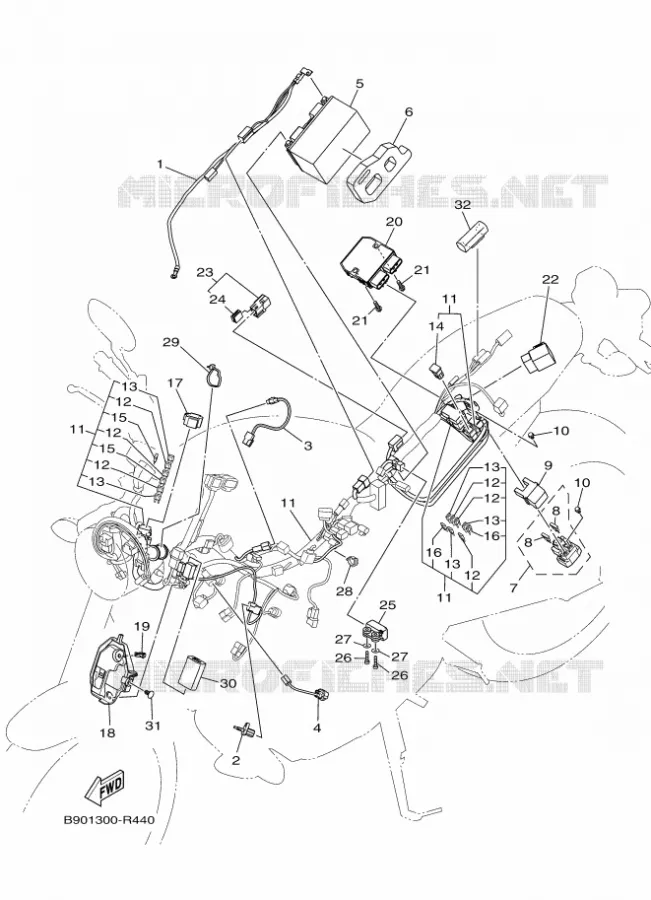 ELECTRICAL 1 Yamaha MOTO 900 2016 XSR  MTM850