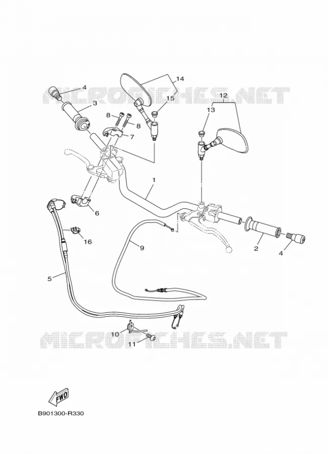 HANDLEBAR & CABLES Yamaha MOTO 900 2016 XSR  MTM850