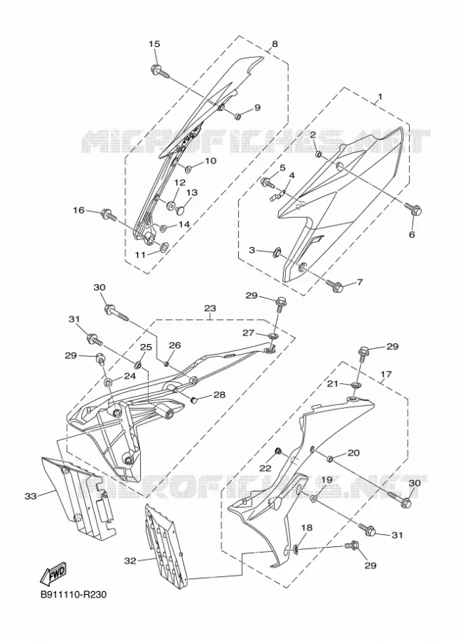 SIDE COVER Yamaha MOTO 450 2017 YZF  YZ450FXH