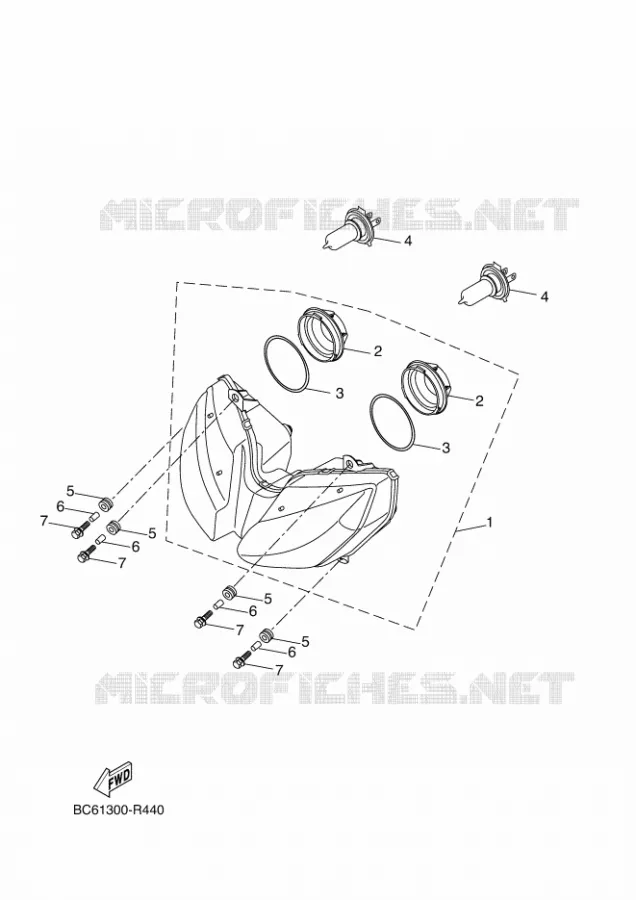 HEADLIGHT Yamaha MOTO 690 2016 MT  MTT690-U