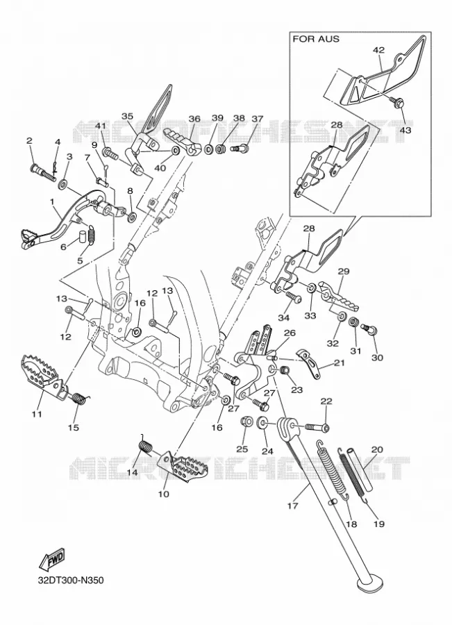 STAND / FOOTREST Yamaha MOTO 250 2016 WR-R  WR250R