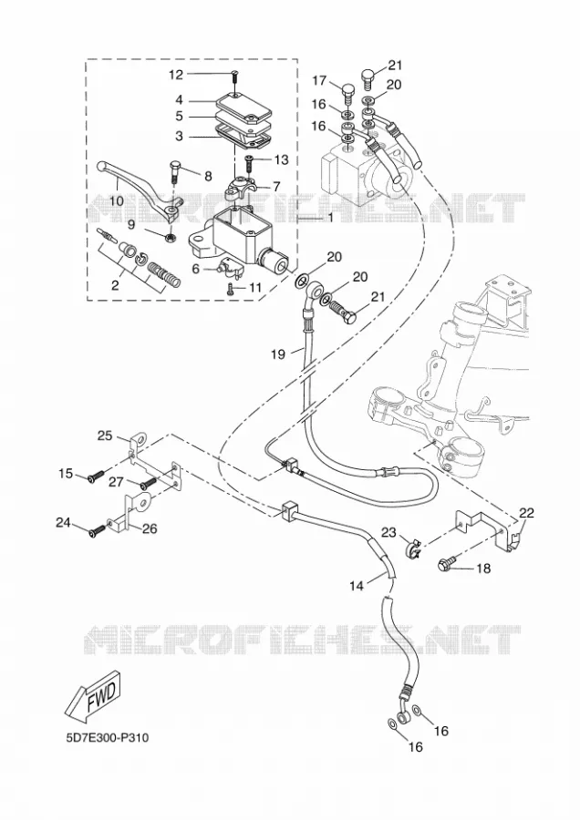 FRONT BRAKE MASTER CYLINDER Yamaha MOTO 125 2017 R125  YZF-R125A