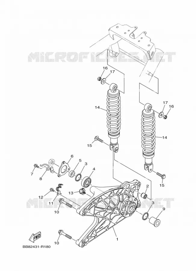 SWINGARM / SHOCK ABSORBER Yamaha SCOOTER 125 2017 TRICITY ABS  MWS125-A