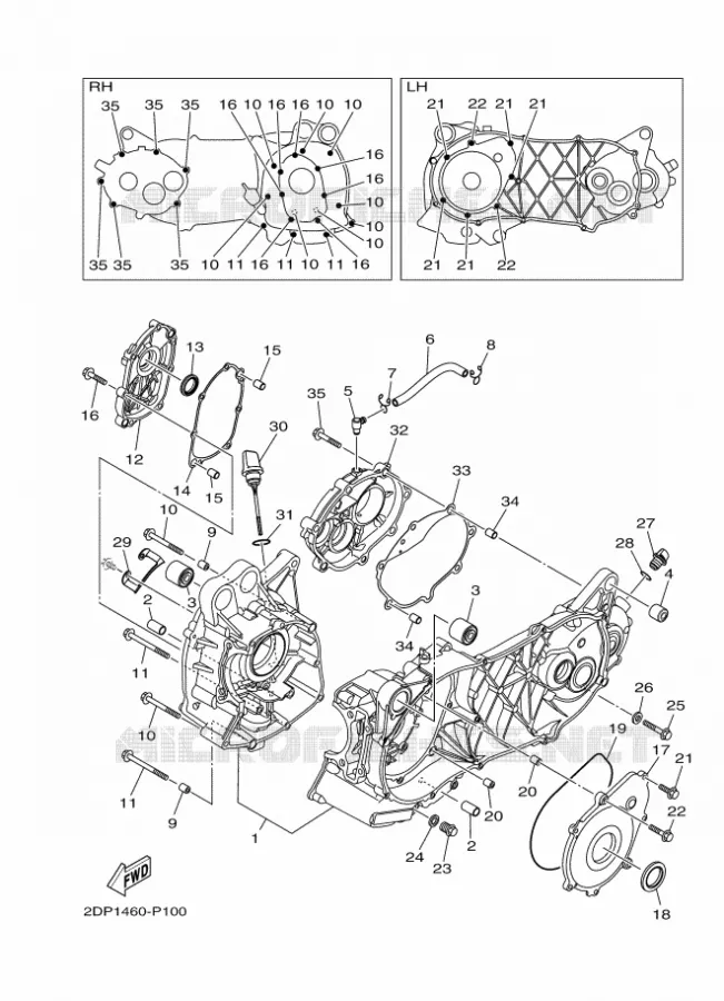 CRANKCASE Yamaha SCOOTER 125 2017 OCITO  GPD125-A