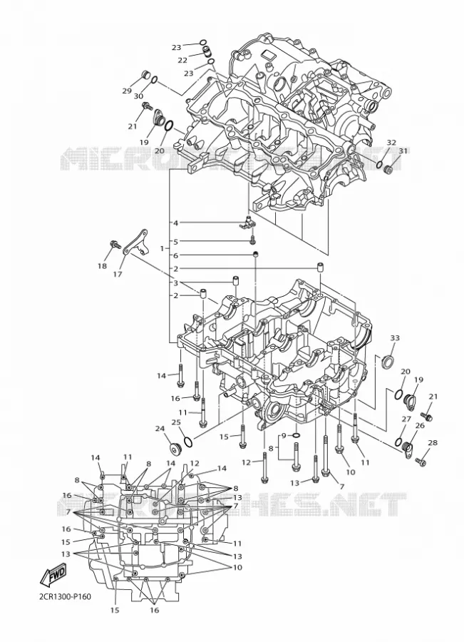 CRANKCASE Yamaha MOTO 1000 2017 R1  YZF-R1