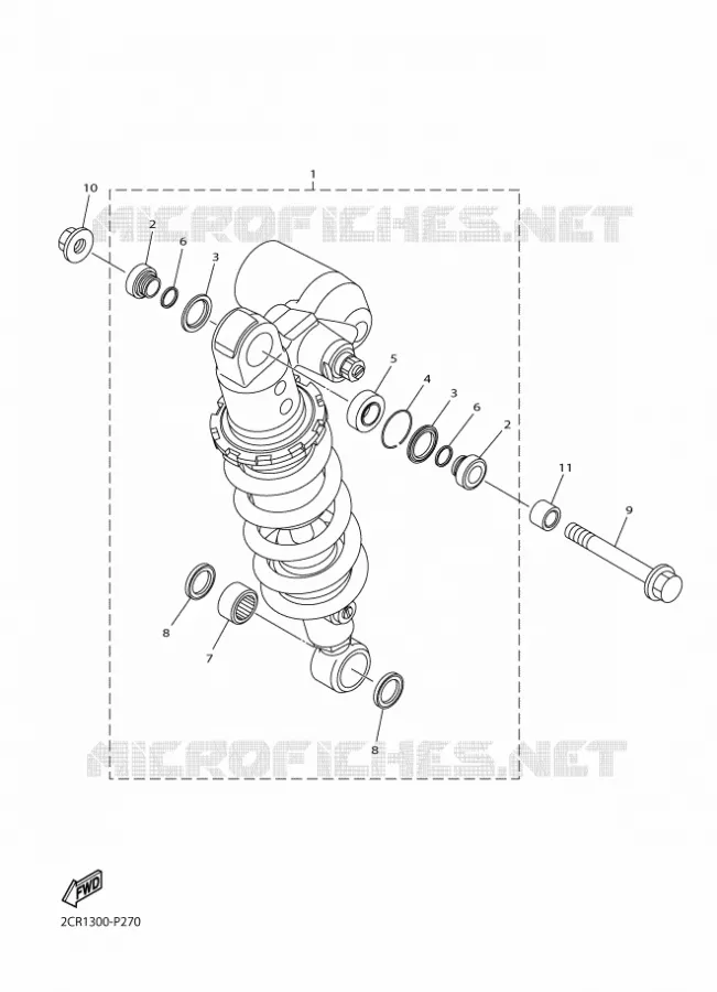 REAR SHOCK ABSORBER Yamaha MOTO 1000 2017 R1  YZF-R1