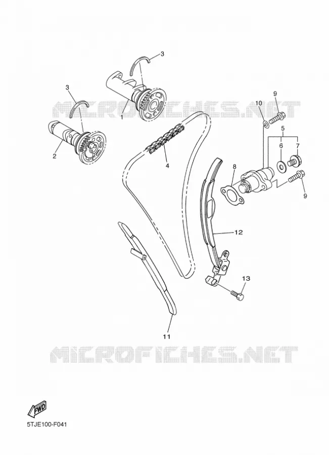 CAMSHAFT / TIMING CHAIN Yamaha MOTO 450 2014 WRF  WR450F