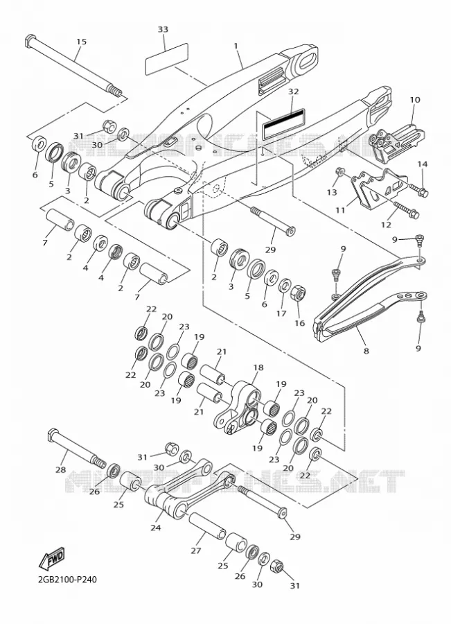 SWINGARM Yamaha MOTO 450 2016 WRF  WR450F