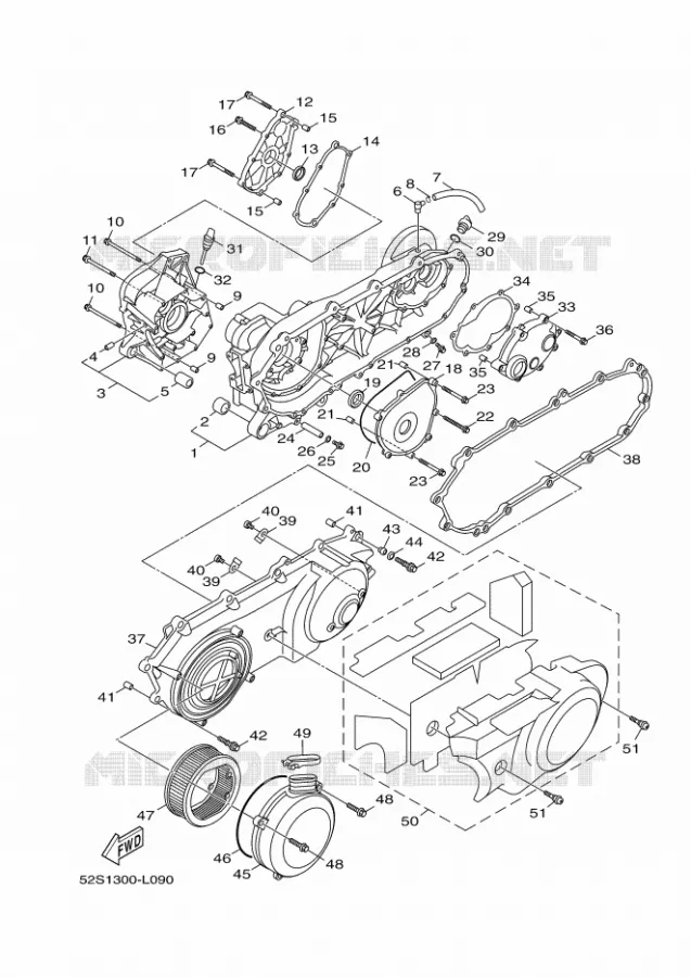 CRANKCASE Yamaha SCOOTER 150 2012 XENTER  HW151