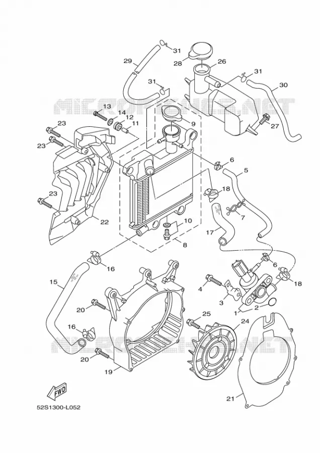 RADIATOR / HOSES Yamaha SCOOTER 150 2012 XENTER  HW151