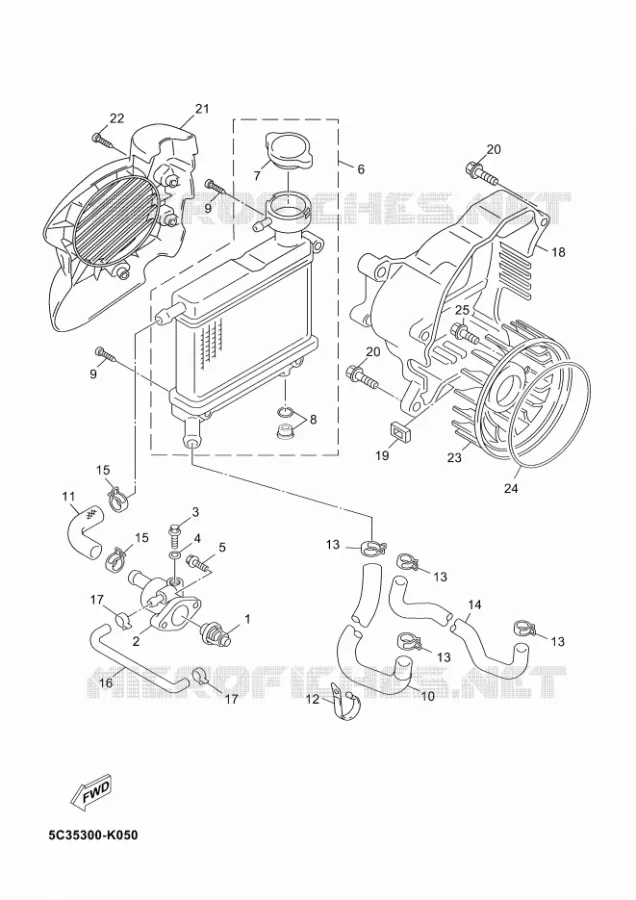 RADIATOR / HOSES Yamaha SCOOTER 50 2012 NEOS 4  YN50F