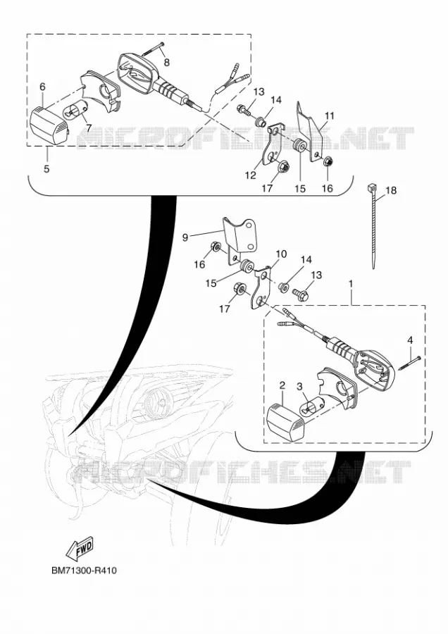 INDICATOR Yamaha QUAD 450 2016 GRIZZLY  YFM450FWAD